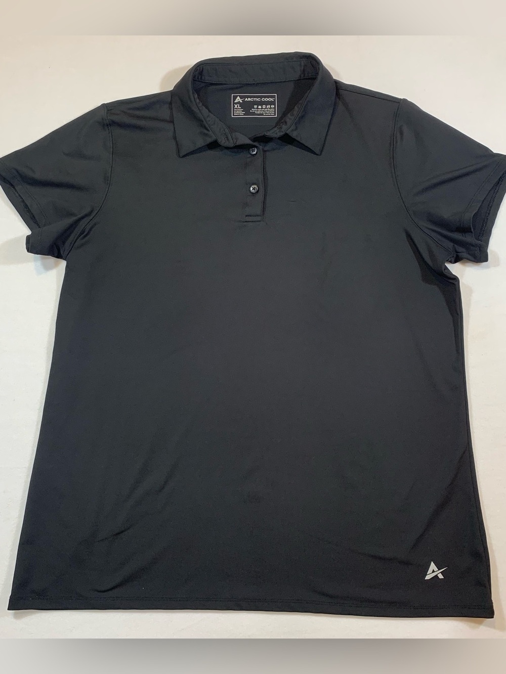 Arctic Cool Hydrofreeze X Women's XL Black Polo Stretch Cooling Wicking SPF 50+